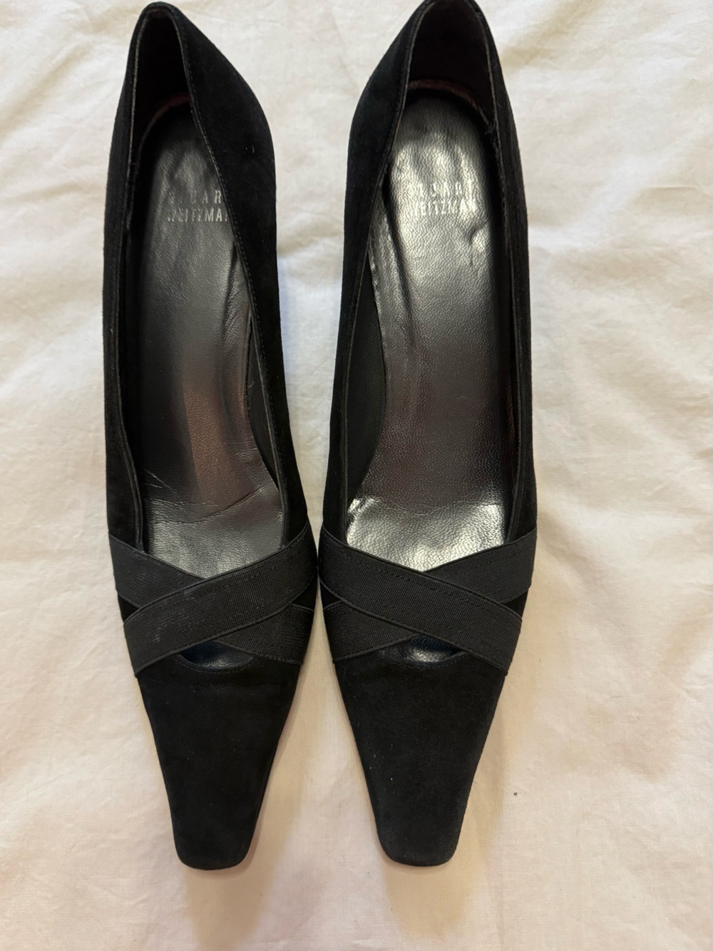 Stuart Weitzman Pumps Black Suede Womens Size 8.5